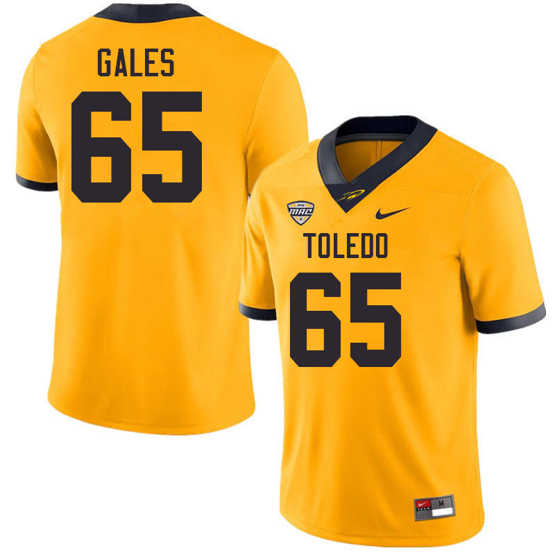 Toledo Rockets #65 Stephen Gales College Football Jerseys Stitched Sale-Gold